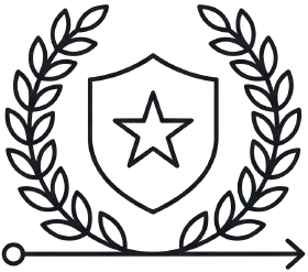 Star shield laurel wreath icon